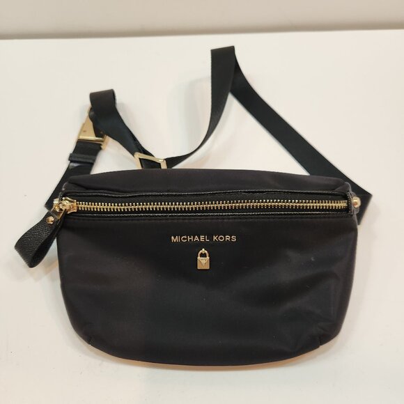 Michael Kors Black Nylon Waist/Fanny Pack With Goldtone Hardware - Picture 1 of 5